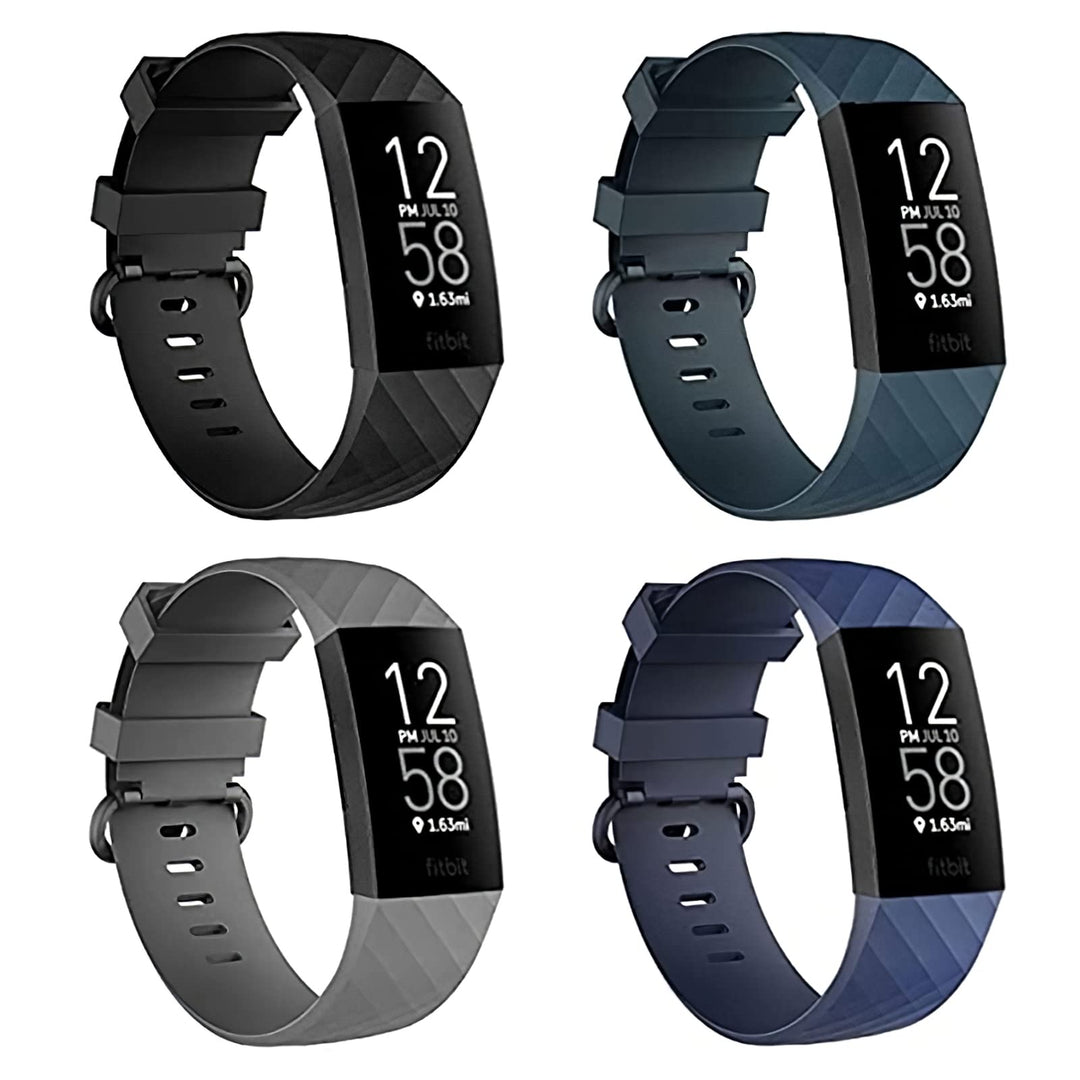 4 Pack Bands for Fitbit Charge 4/ Fitbit Charge 3/ Charge3 SE, Soft Waterproof Replacement Wristbands for Women Men Small Large
