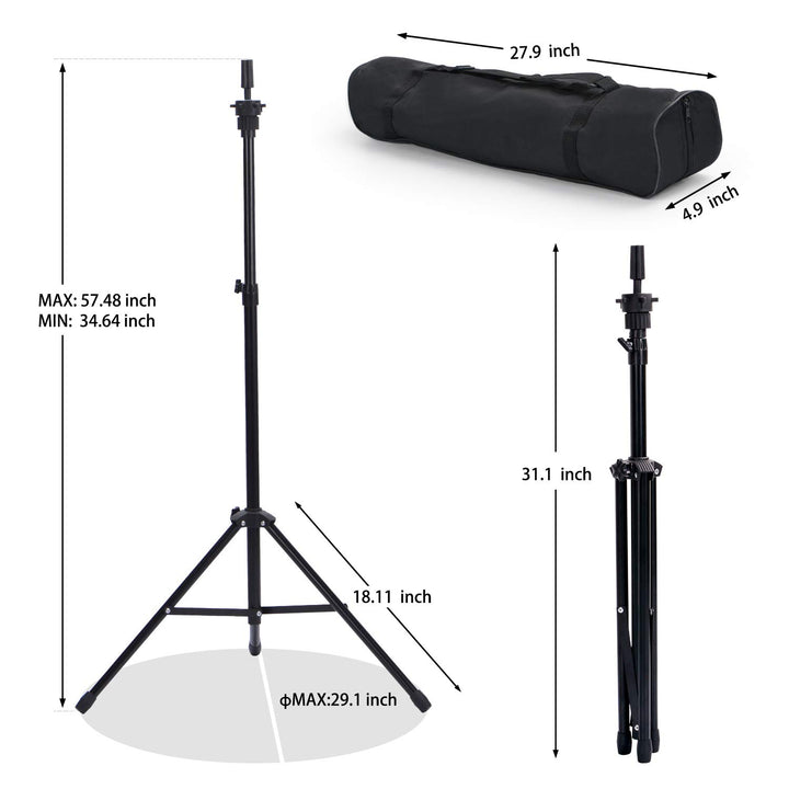 Reinforced Wig Stand Tripod Mannequin Head Stand, Adjustable Holder for Cosmetology Hairdressing Training with T-with Caps, T-Pins, Comb, Hair Clip, Carrying Bag
