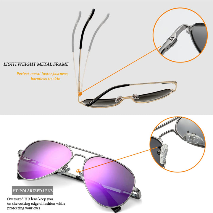 HJSTES Polarized Aviator Sunglasses for Women Men Class