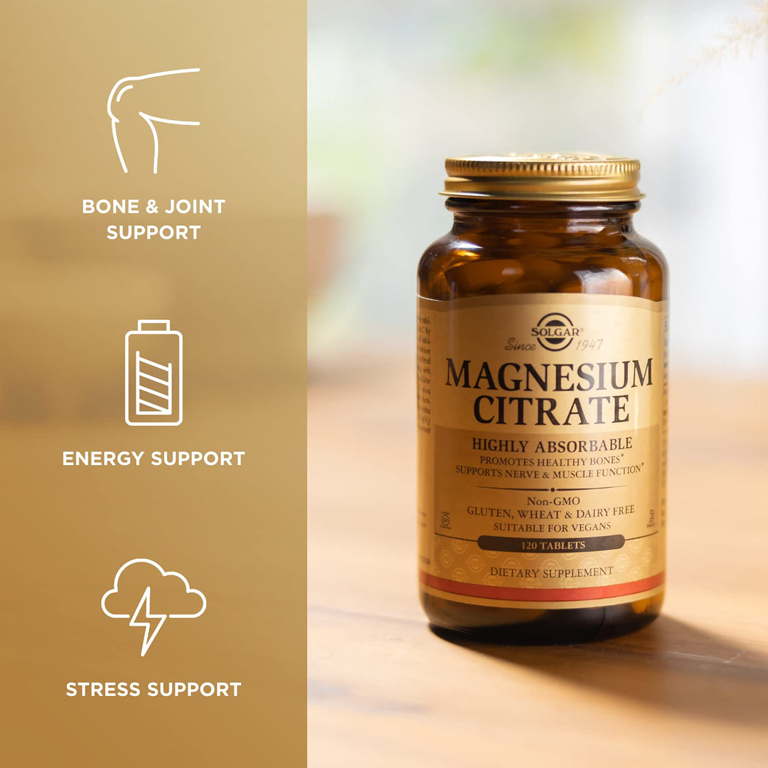Solgar Magnesium Citrate, 120 Tablets - Promotes Health