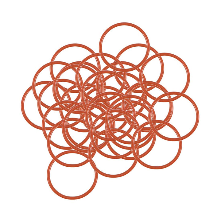 Silicone O-Ring, 16mm OD, 14mm ID, 1mm Width, VMQ Seal Rings Gasket, Red, Pack of 30