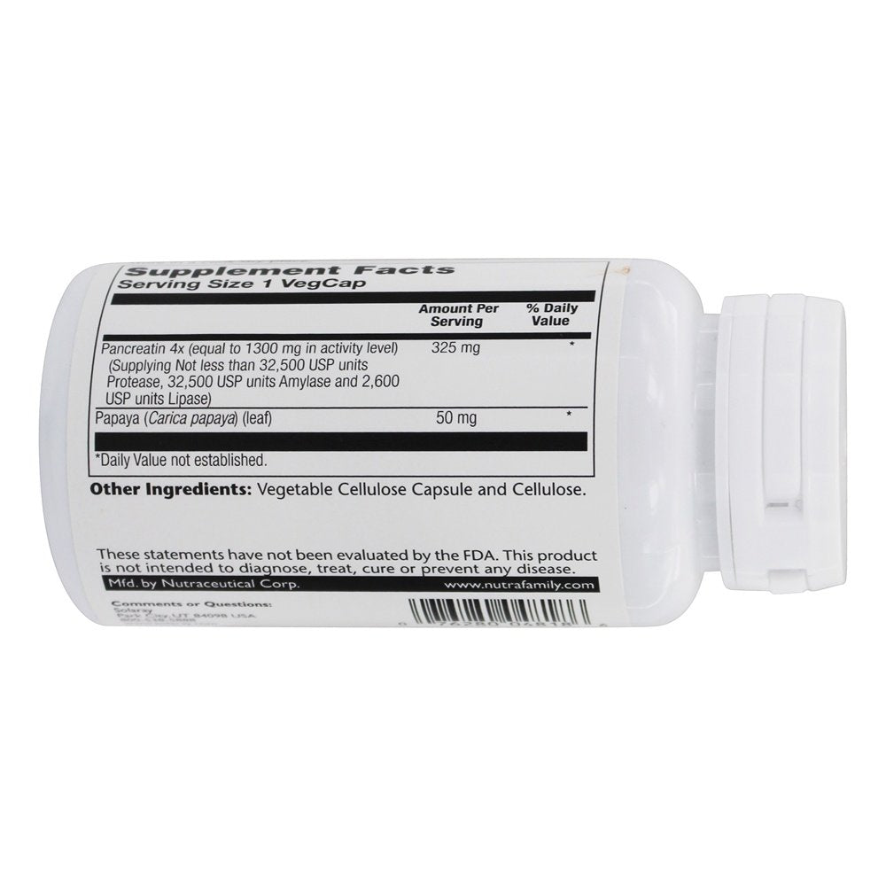 Solaray Pancreatin 1300 | Pancreatic Digestive Enzymes 