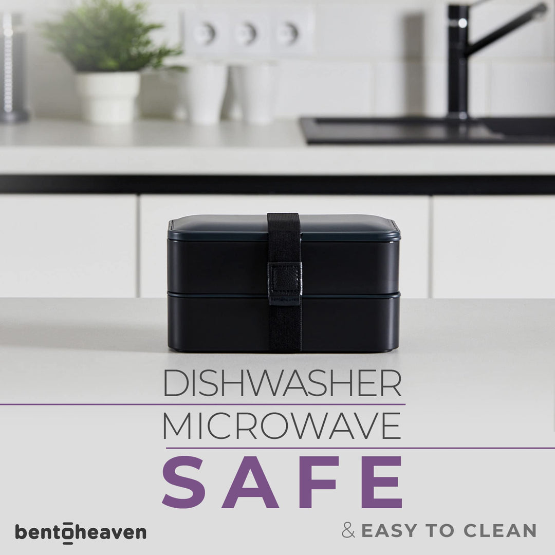 Premium Bento Box Adult Lunch Box with Compartments for Women &amp; Men, Set of Utensil &amp; Chopsticks &amp; Dip Container, Cute Japanese Kids Bento Lunch Box, Microwavable (Outer Space)