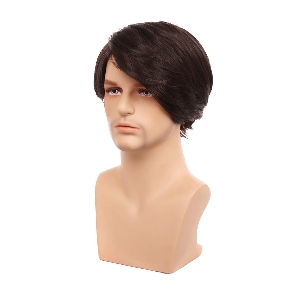 Mens Wigs Short Brown Straight Hair Natural Daily Costume Heat Resistant Synthetic Wigs for Male Buy (Brown Hair)