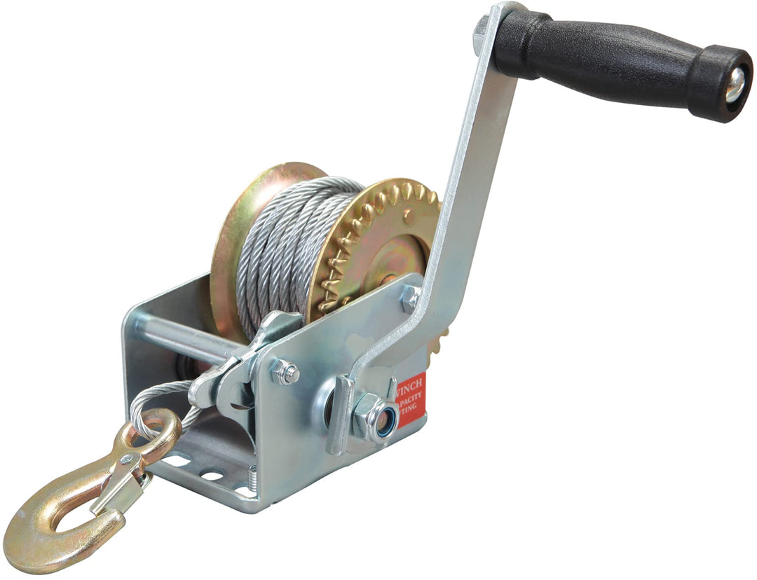 ATRT1061CR Torin 600lbs Capacity Manual Hand Crank Winch with 26.3FT Steel Cable