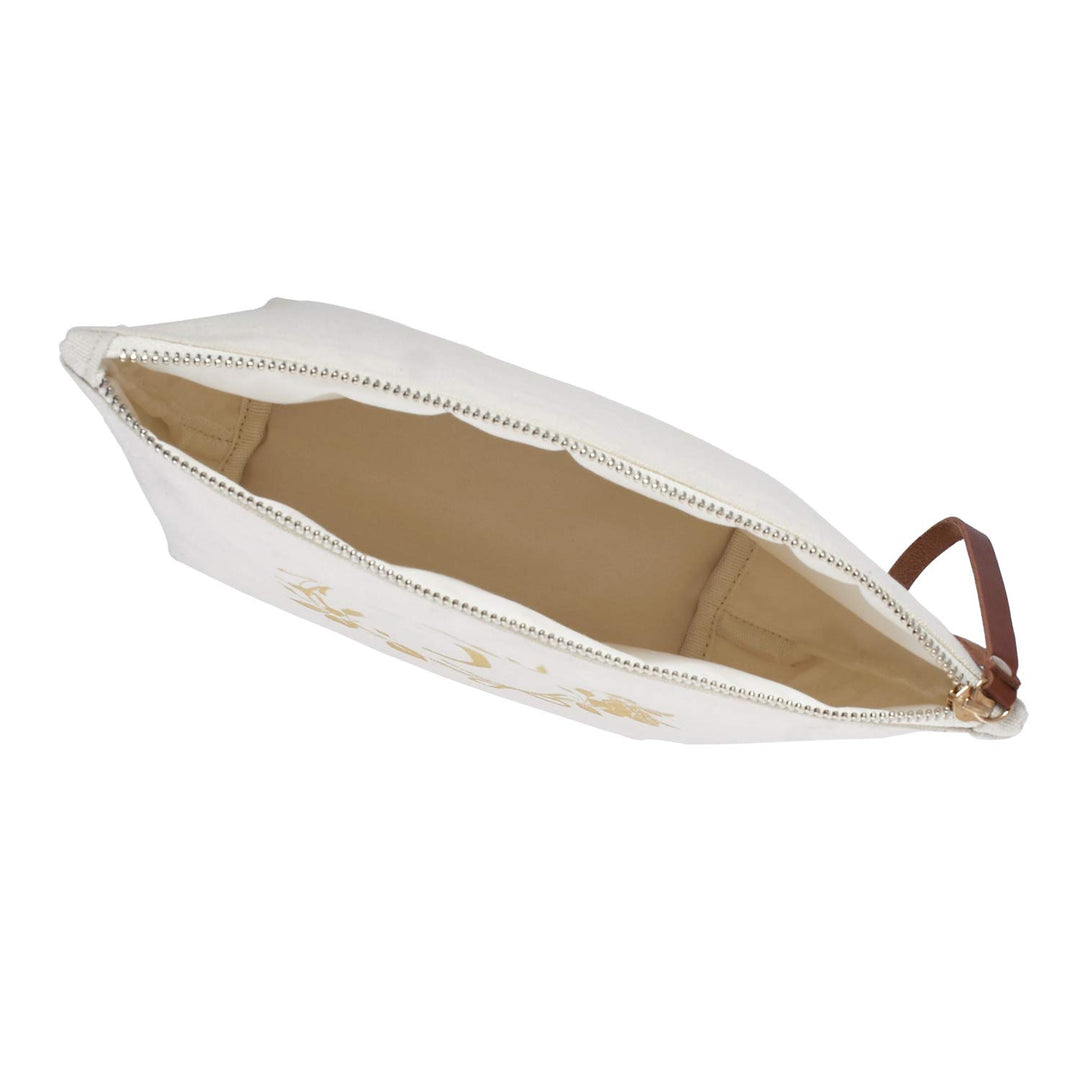 F-Cosmetic Bag: Elegantpark F Initial Monogram Personalized Travel Makeup Cosmetic Bag Wristlet Pouch Gifts with Zipper Canvas