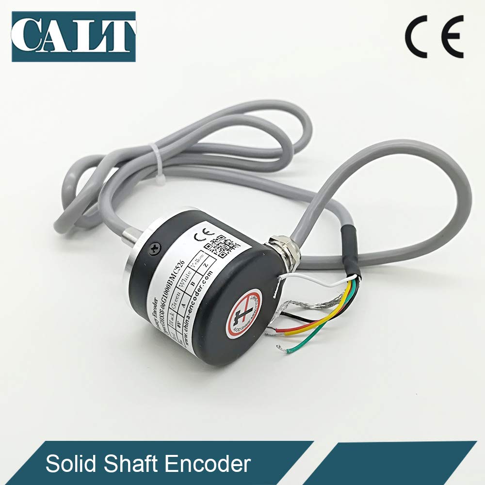 38mm Body Diameter 6mm Solid Shaft Rotary Encoder 2000PPR Line Driver Output 5V Power Supply
