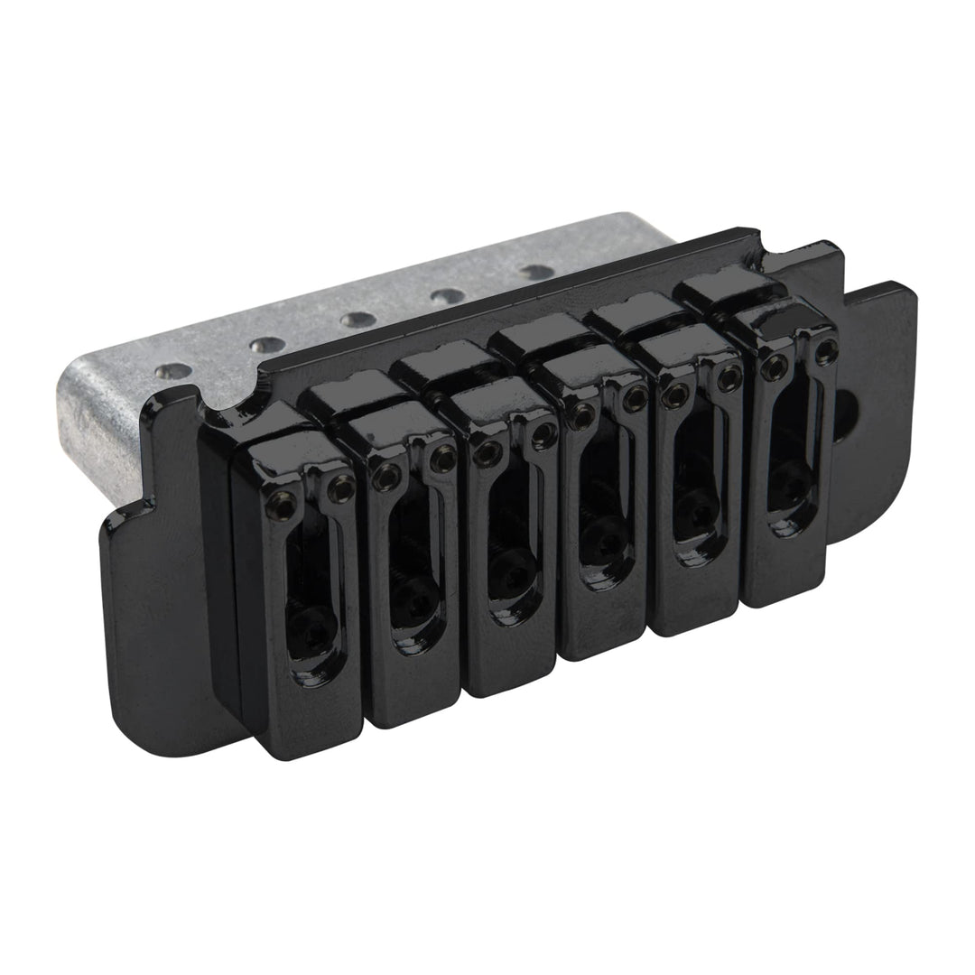 1Set Yootones Guitar Tremolo Bridge 6 String Individual Saddle Compatible with Squier Fender Strat Style Electric Guitar Parts (Black)