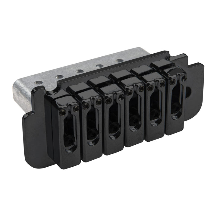1Set Yootones Guitar Tremolo Bridge 6 String Individual Saddle Compatible with Squier Fender Strat Style Electric Guitar Parts (Black)