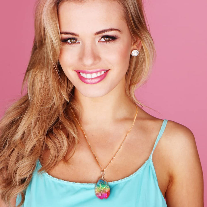 14 Pcs Vintage Crystal Pendant Necklaces for Women Chakra Healing Carnelian Necklace Bohemian Retro Sunflower Necklace Sun and Moon Pendants