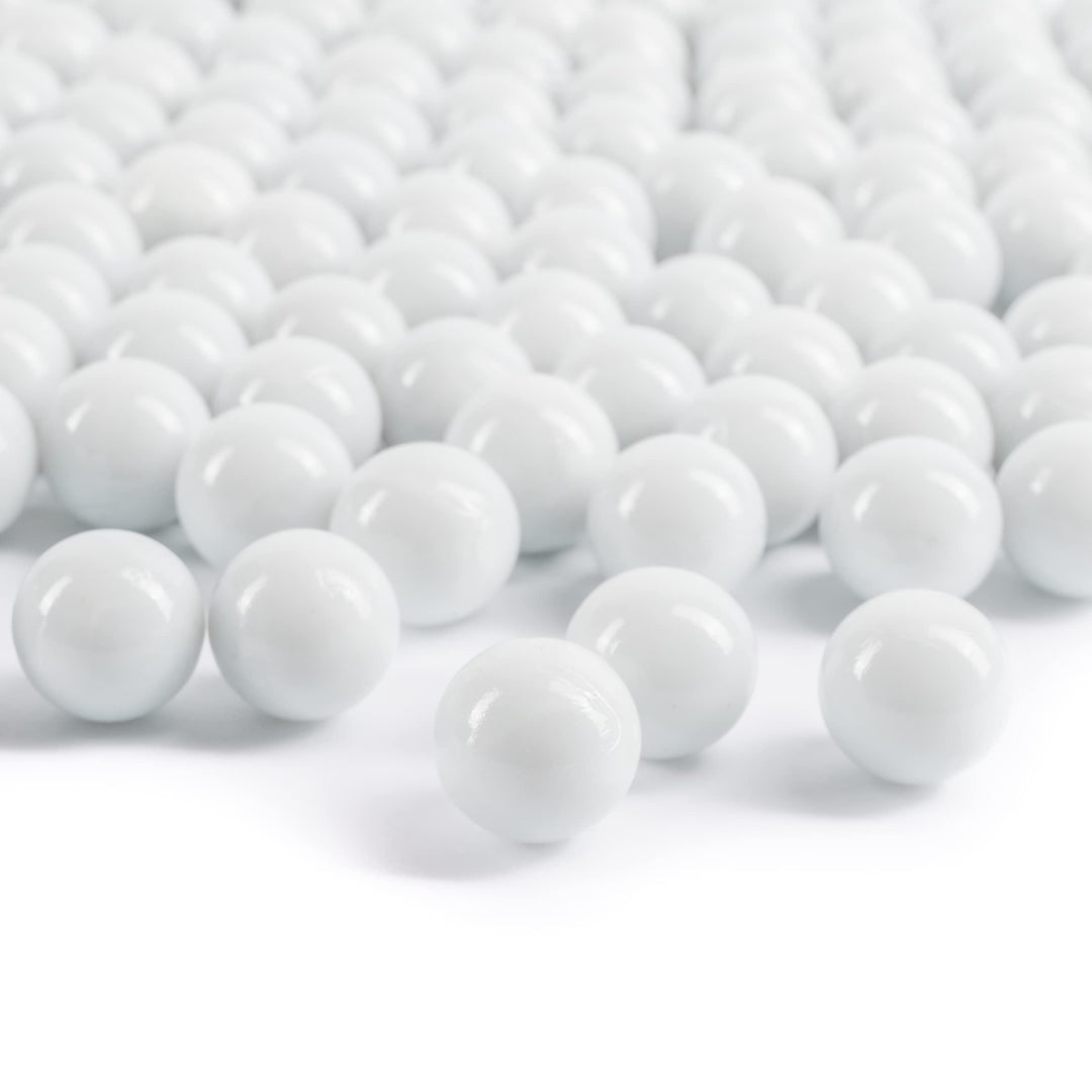 White Marbles for Vases | Glass Marbles Bulk Vase Fillers | Glass Beads for Vases, Round Marble 1lb, (Approx. 80 pcs)