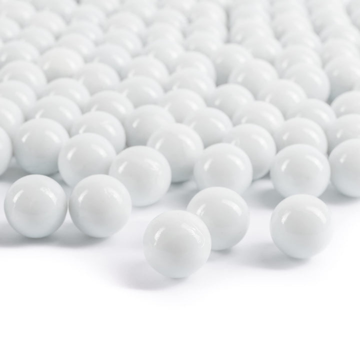 White Marbles for Vases | Glass Marbles Bulk Vase Fillers | Glass Beads for Vases, Round Marble 1lb, (Approx. 80 pcs)