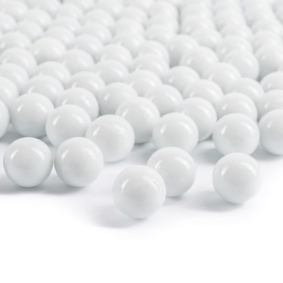 White Marbles for Vases | Glass Marbles Bulk Vase Fillers | Glass Beads for Vases, Round Marble 1lb, (Approx. 80 pcs)
