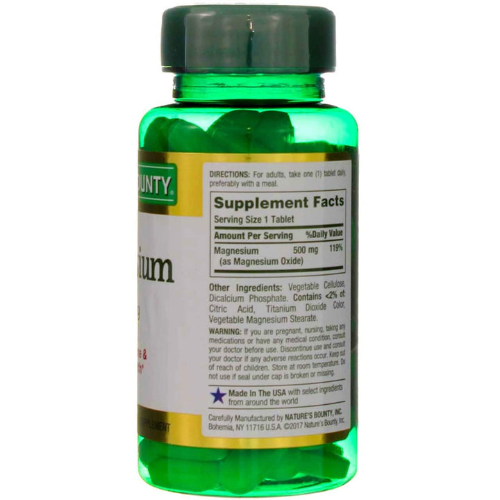 Nature&#39;s Bounty Magnesium 500 mg Tablets 100 Ea