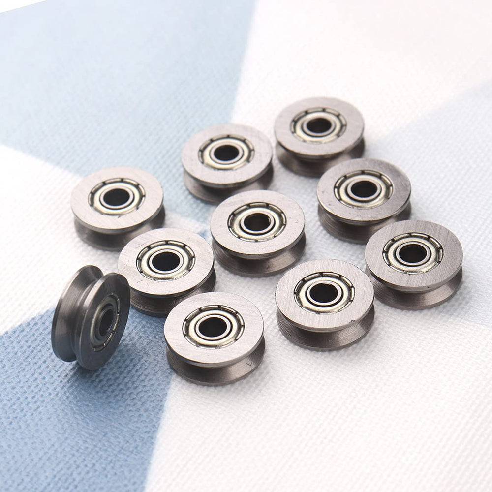 3x12x4mm V Groove Ball Bearing,20Pcs Deep V Groove Guide Carbon Steel Pulley for Rail Track Linear System
