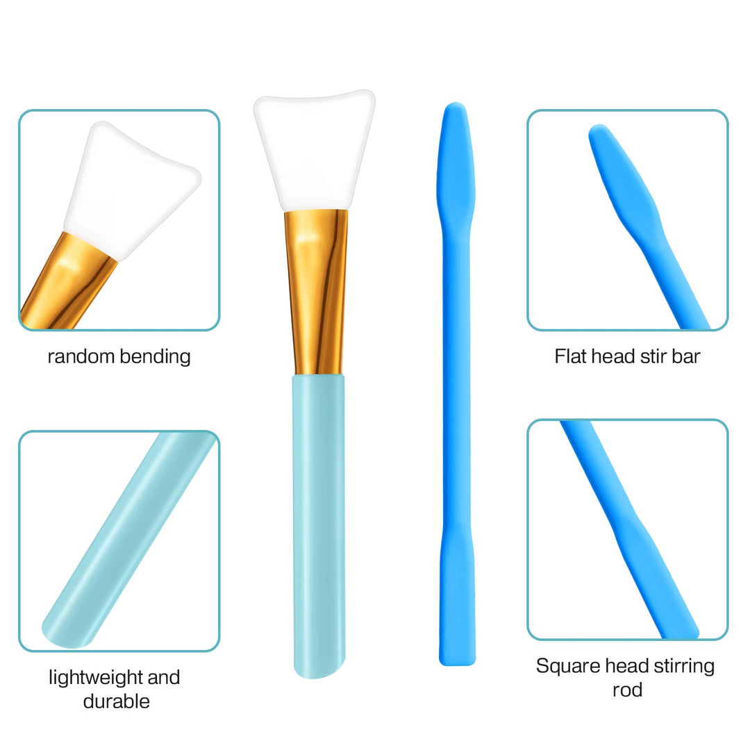 12 Pcs Silicone Stir Sticks Kit, Silicone Epoxy Brushes, Silicone Stir Tool Sticks, Mixing Spoon, Silicone Scraper DIY Crafts Tools for Resin Epoxy Liquid Paint(Bright Color)