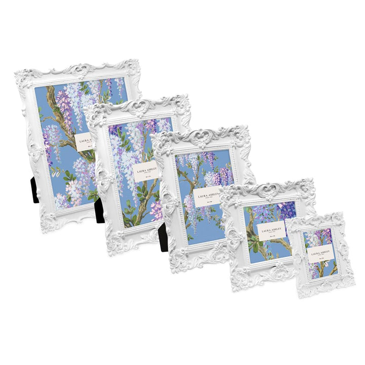 2x3 White Ornate Textured Hand-Crafted Resin Picture Frame with Easel, for Tabletop &amp; Wall Display, Decorative Floral Design Home Décor, Photo Gallery, Art &amp; More (2x3, White)