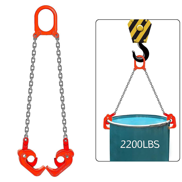 Chain Drum Lifter, 2200 Lbs 1Ton Capacity Galvanized G8