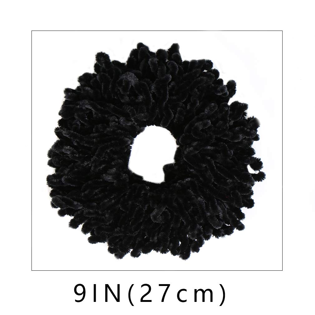 Volumising Hijab Scrunchie Plain Big Hair Ring Tie Bun Clip Hijab Scarf Volumizer Scarf (Black)