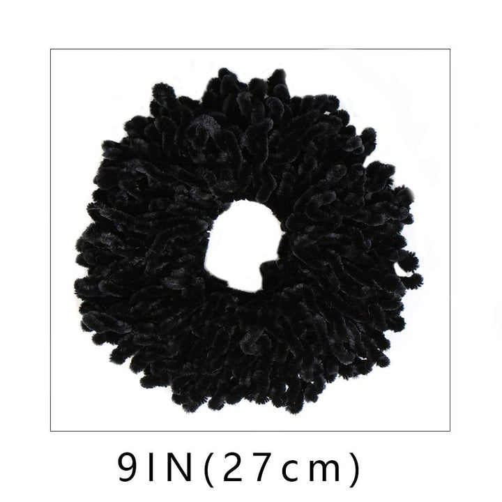 Volumising Hijab Scrunchie Plain Big Hair Ring Tie Bun Clip Hijab Scarf Volumizer Scarf (Black)