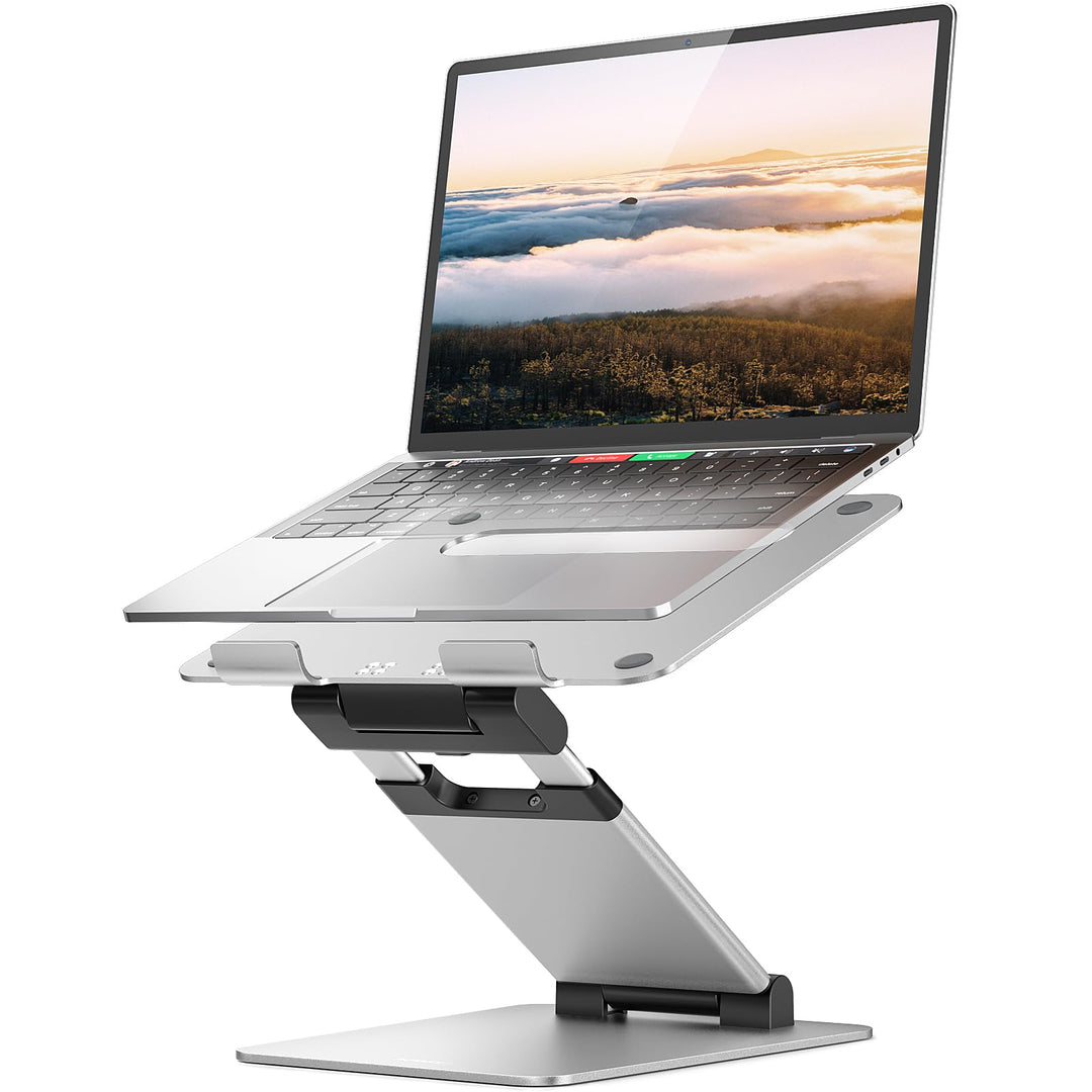 Nulaxy Laptop Stand, Ergonomic Sit to Stand Laptop Holder Convertor, Adjustable Height from 2.1 to 13.8, Supports up to 22lbs, Compatible with MacBook, All Laptops Tablets 11-17 - Silver
