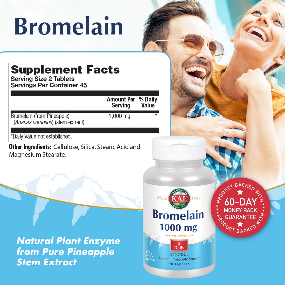 Bromelain Tablets, 1000 mg, 90 Count