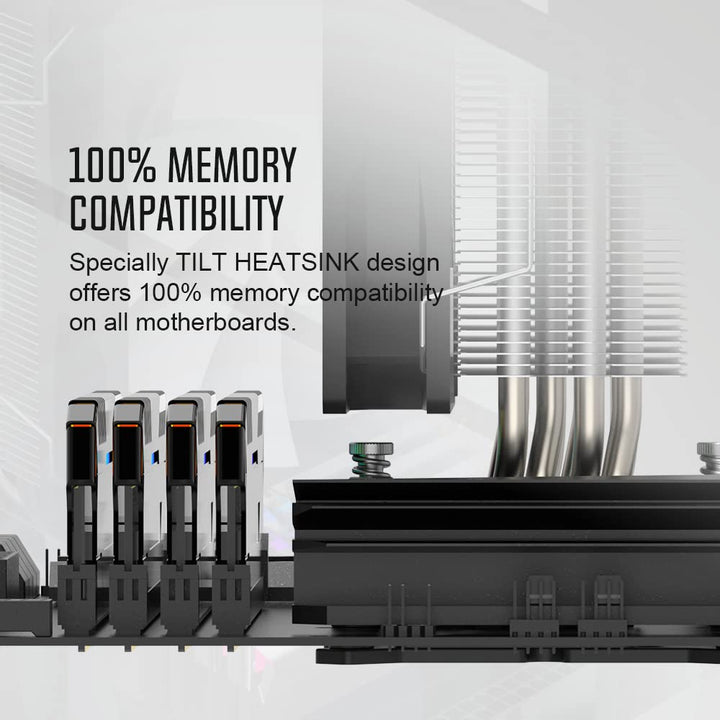 SE-214-XT ARGB CPU Cooler 4 Heatpipes CPU Air Cooler ARGB Light Sync with Motherboard(5V 3-PIN Connector) CPU Fan for Intel/AMD, LGA 1700 Compatible