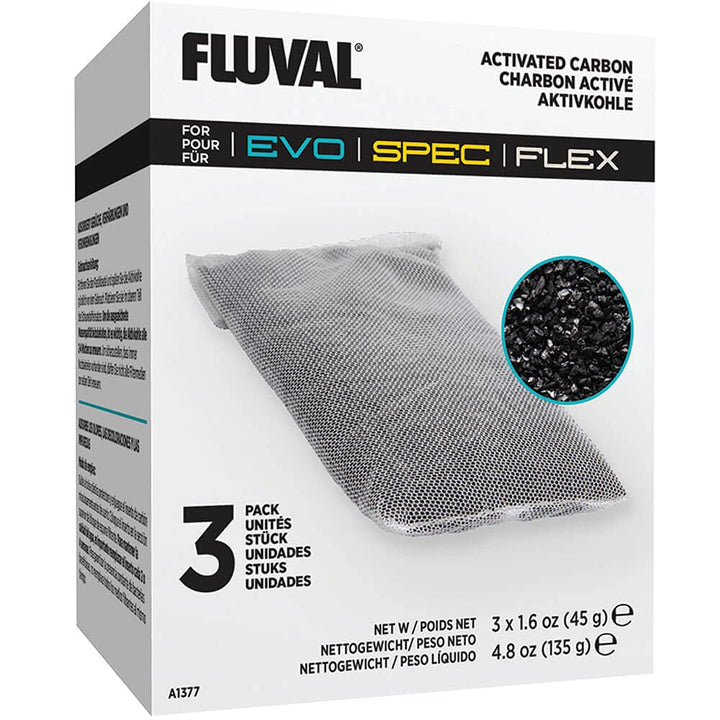 Spec/Evo/Flex Activated Carbon, Replacement Aquarium Filter Media, 3-Pack, A1377,Black