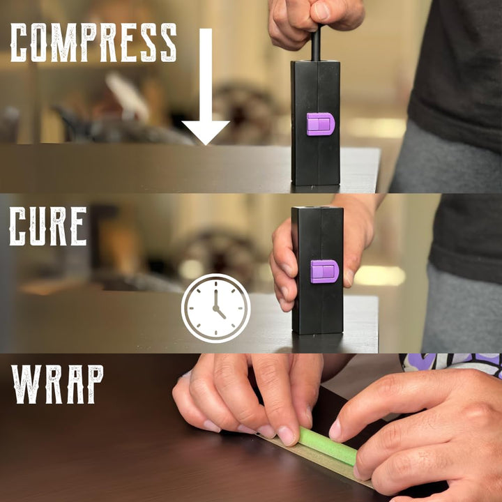 Cigar Mold – 12-14g Large Size Cigar Roller with Skewers, Wooden Tip, Funnel – 6 Hours Burn Time Rolling Kit – Compact and Lightweight – Travel Friendly