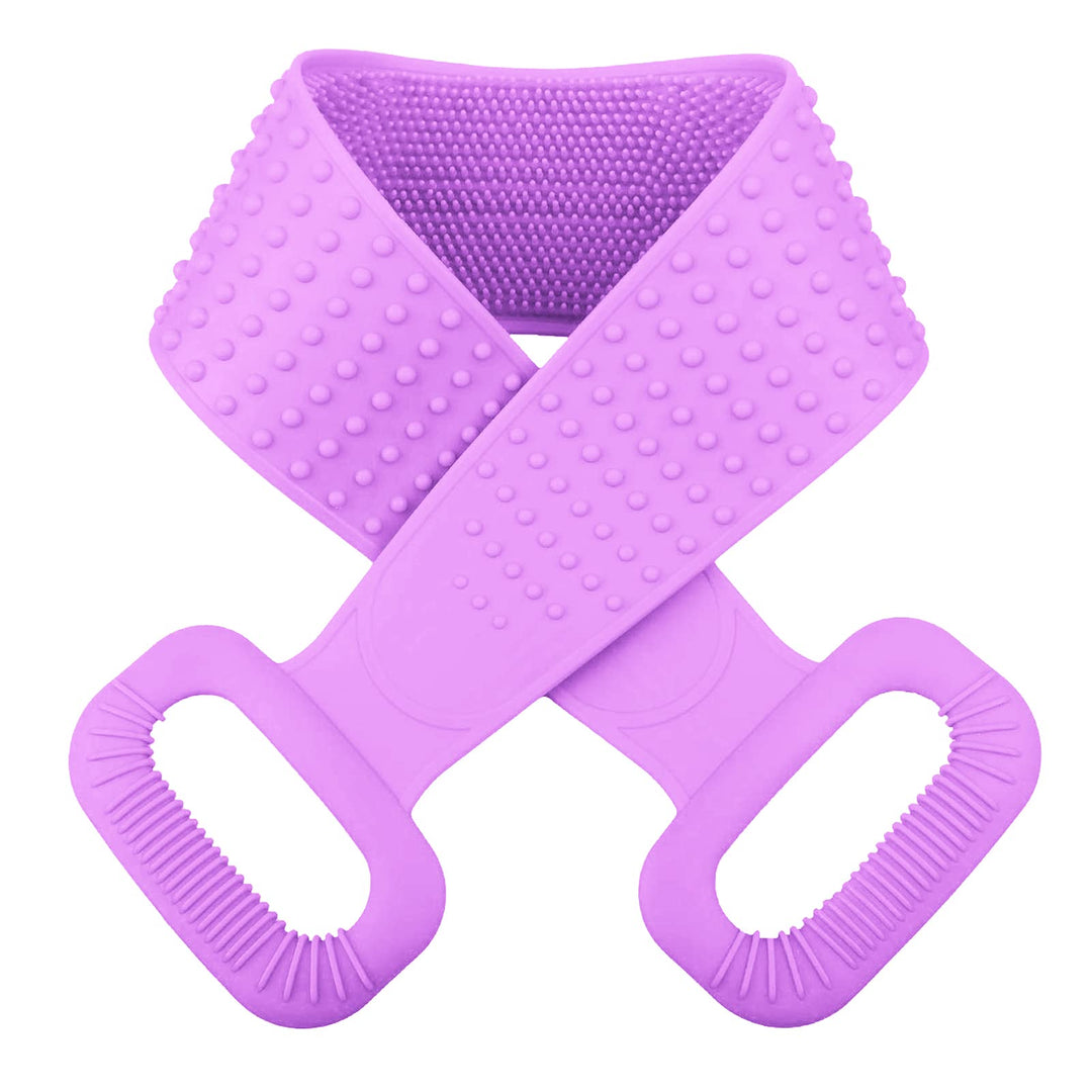 Back Scrubber for Shower,30inches and 35Ã‚½ inches Two Size for Choosing Bath Body Brush Silicone Back Brush Extra Long Exfoliating Body Scrubber With Handle for Men and Women.(Purple)