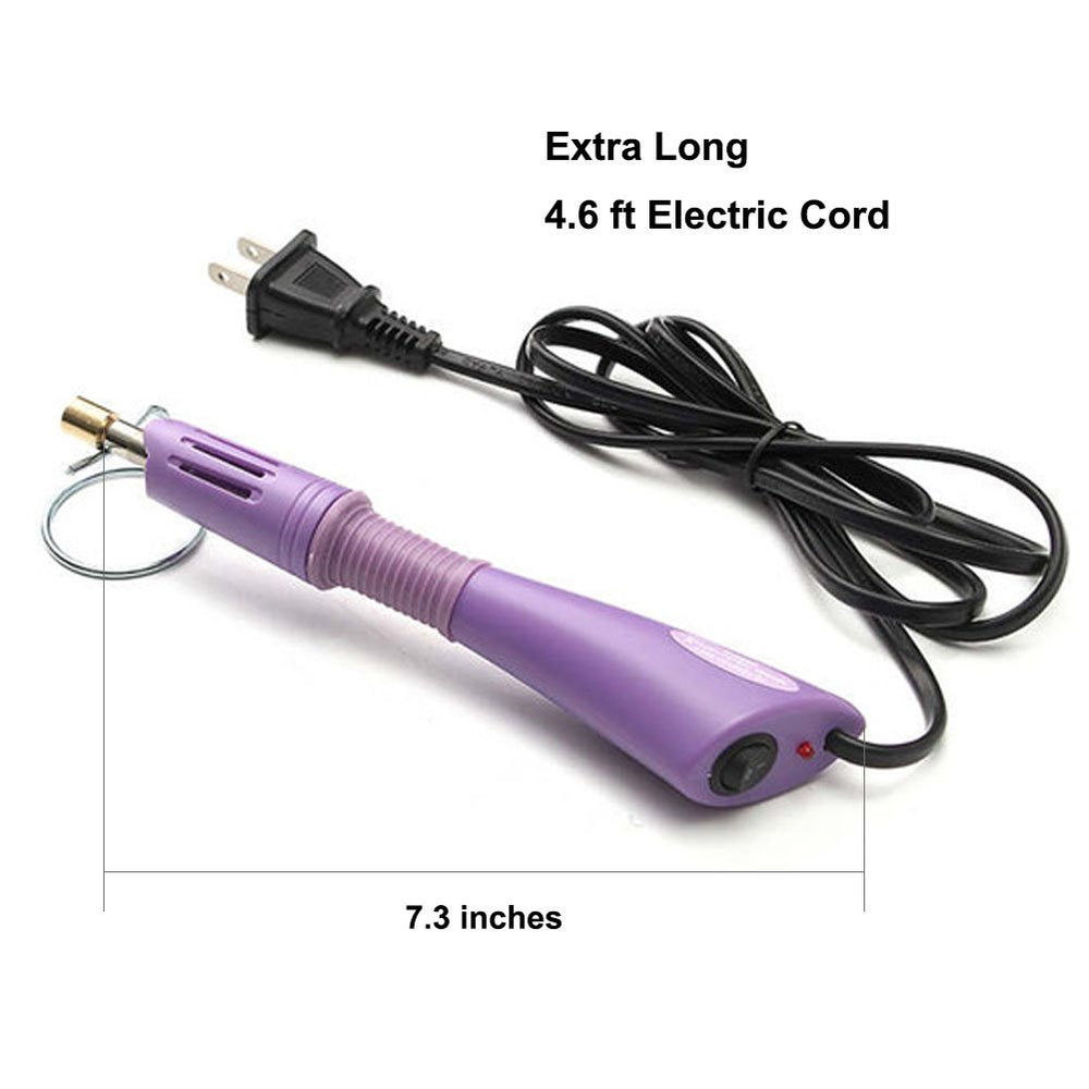 Hotfix Applicator Rhinestone Setter Hot Fix Applicator Wand Tool Power-Operated Rhinestone Placement Machine Bedazzler Kit (Violet)