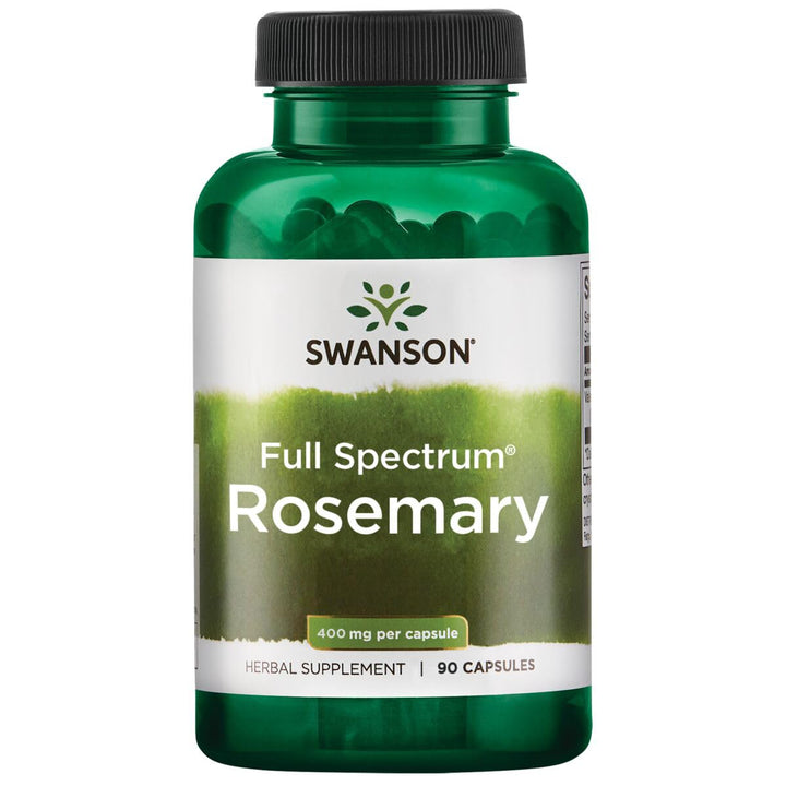 Swanson Full Spectrum Rosemary - Herbal Supplement Promoting Immune Health Support - Natural Formula to Help Defend The Body & Support Overall Wellness - (90 Capsules, 400mg Each)