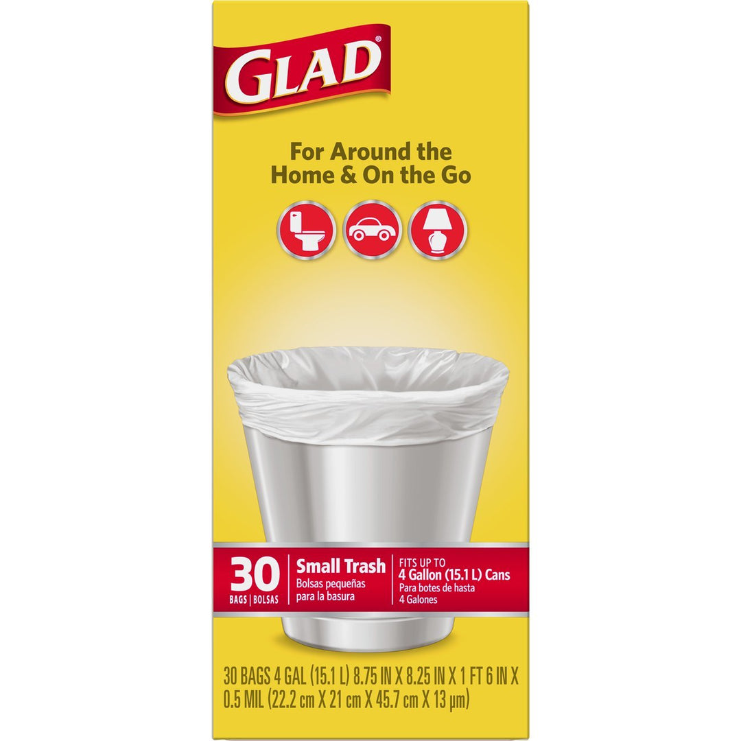 Glad Small Garbage Bags, 4 Gallon 30 bags