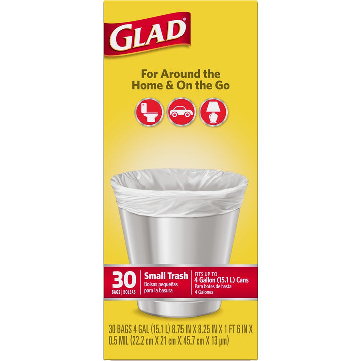 Glad Small Garbage Bags, 4 Gallon 30 bags
