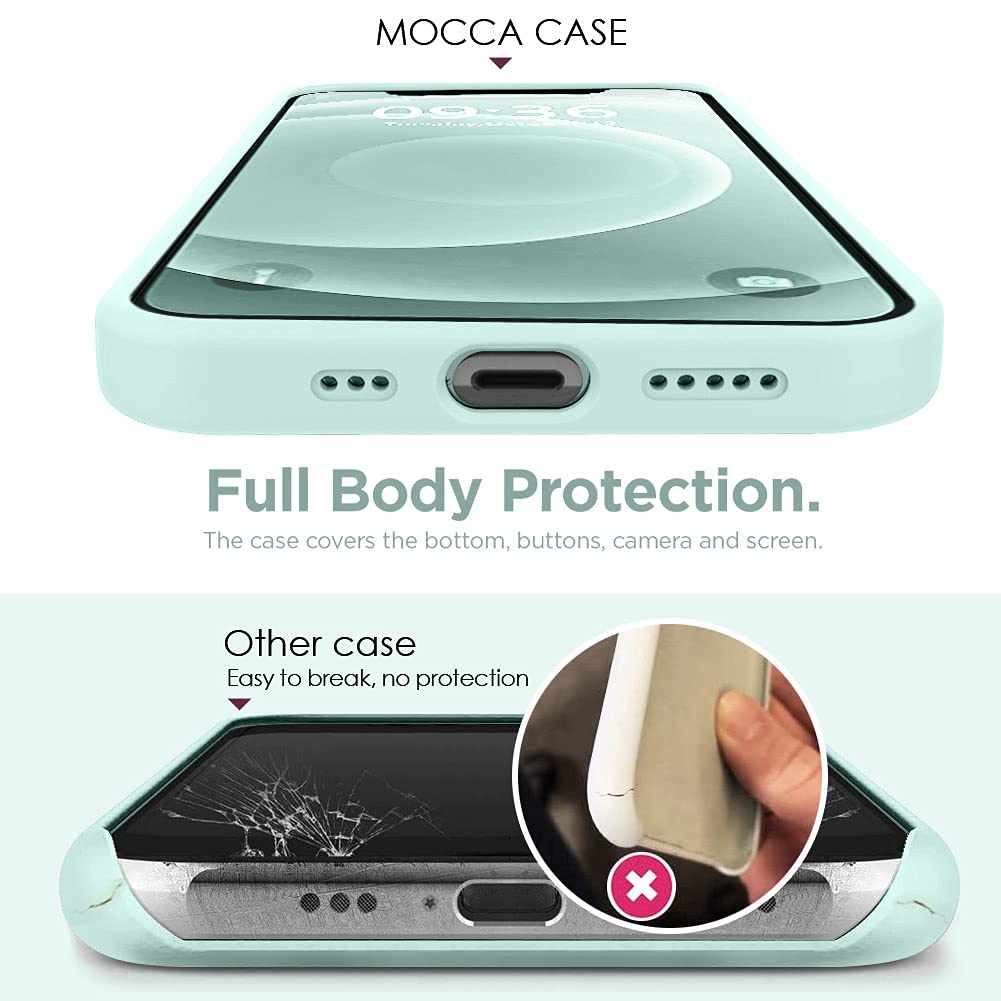 Compatible with iPhone 12 Pro Max Phone Case 6.7 inch with Ring Kickstand | Super Soft Microfiber Lining | Anti-Scratch Full-Body Shockproof Protective Case for iPhone 12 Pro Max - Mint
