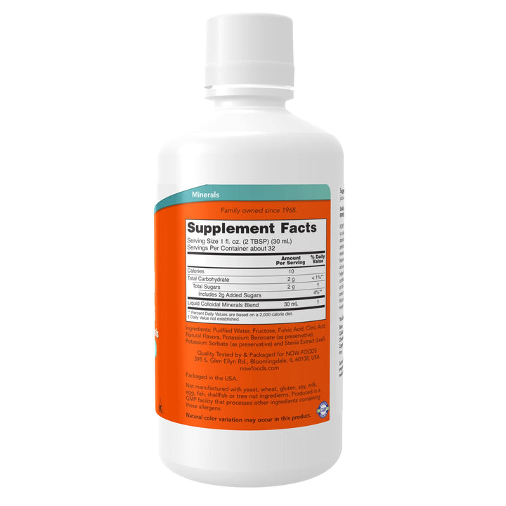 NOW Foods Supplements, Colloidal Minerals Liquid, Plant