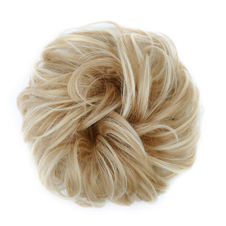 1PCS Messy Hair Bun Hair Scrunchies Extension Curly Wavy Messy Synthetic Chignon for women Updo Hairpiece(Color:6#)