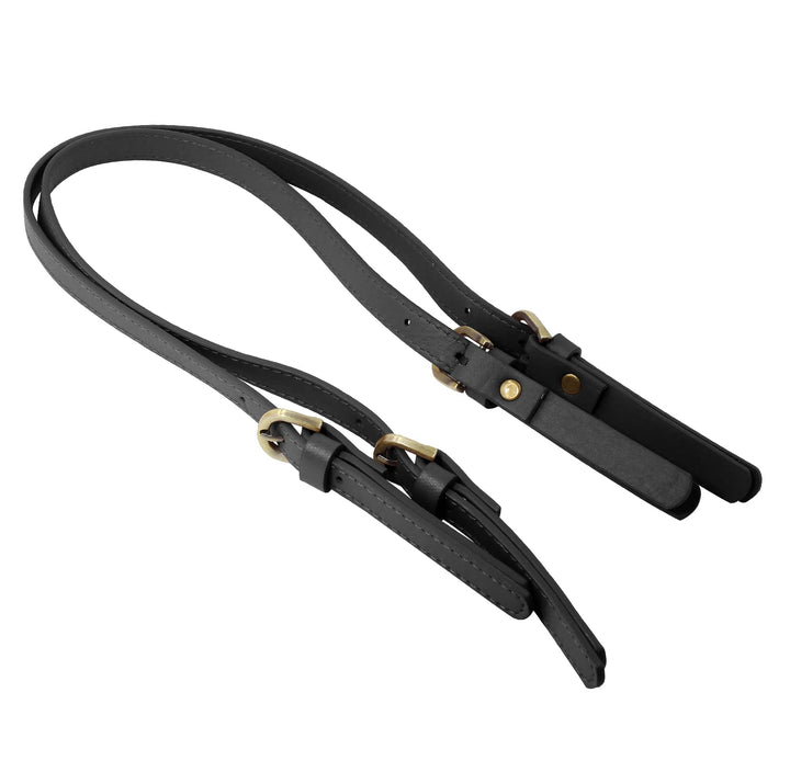 2 Pack 65cm to 71cm Adjustable Handbag Handles, Black Leather Purse Strap Leather Shoulder Strap Purse Straps Replacement Purse Handles for Crossbody