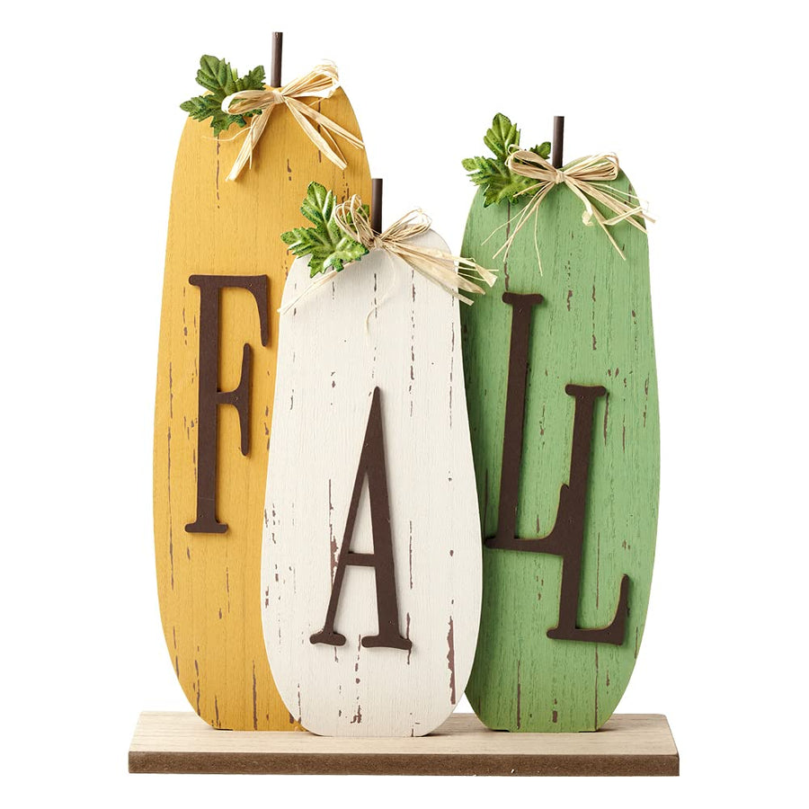 Fall Decorations for Home Pumpkin Sign Thanksgivin Farmhouse Vintage Wooden Block Autumn Harvest Decor Rustic Halloween Table Sign for House Kitchen Tiered Tray Mantel