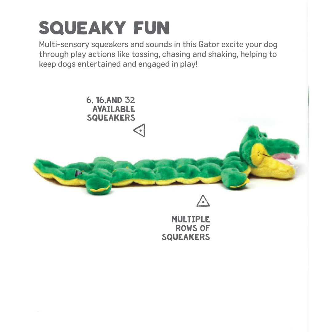 Squeaker Matz Plush Gator Dog Toy, XL