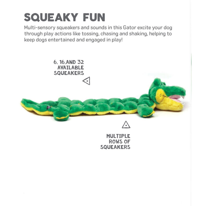 Squeaker Matz Plush Gator Dog Toy, XL