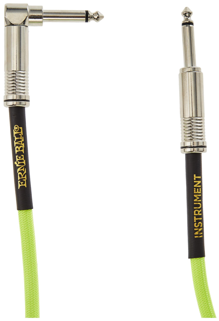 Braided Instrument Cable, Straight/Angle, 10ft, Neon Yellow (P06080)