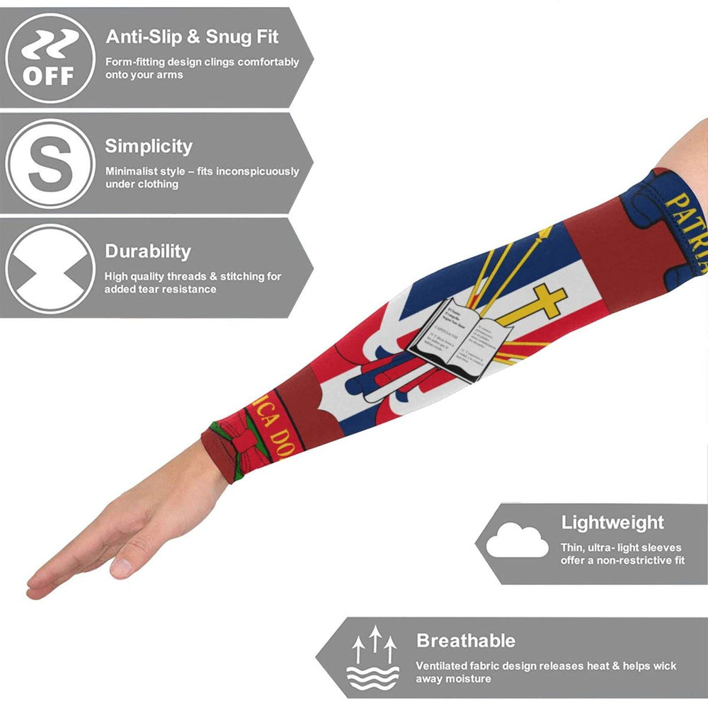 Dominican Republic Flag Arm Sleeves for Men Women Sun Protection Compression Cooling Sleeve for Basketball Running