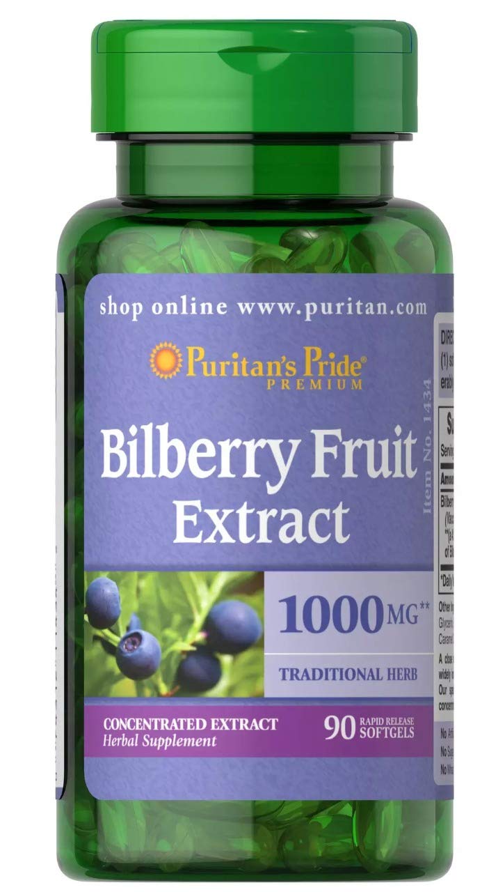 Bilberry 4:1 Extract 1000 mg-90 Softgels