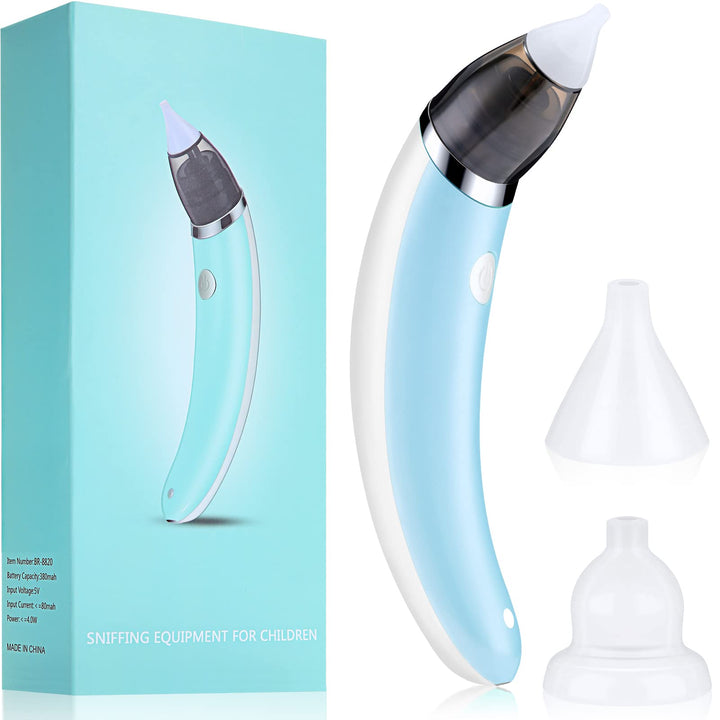 Baby Nasal Aspirator Automatic Nasal Sucker Electric Baby Nose Cleaner Nose Mucus Boogies with 5 Levels of Suction Rechargeable Portable Mucus Remover for Newborn Infant Toddler (Blue)