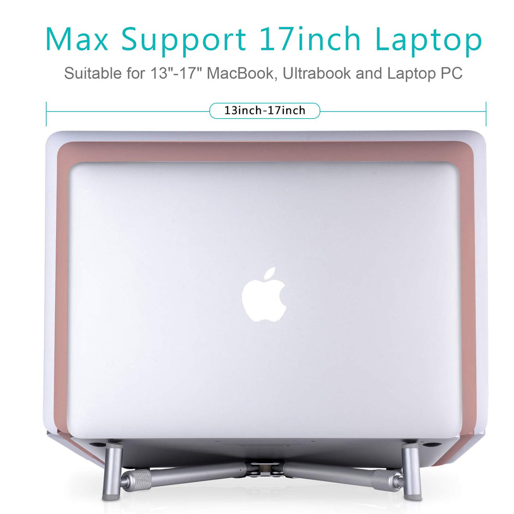 Portable Laptop Stand, Adjustable Laptop Stand for MacBook Pro, Aluminum Desk Foldable Compact Universal Computer Cooling Stand for 12 13 15 17 inch