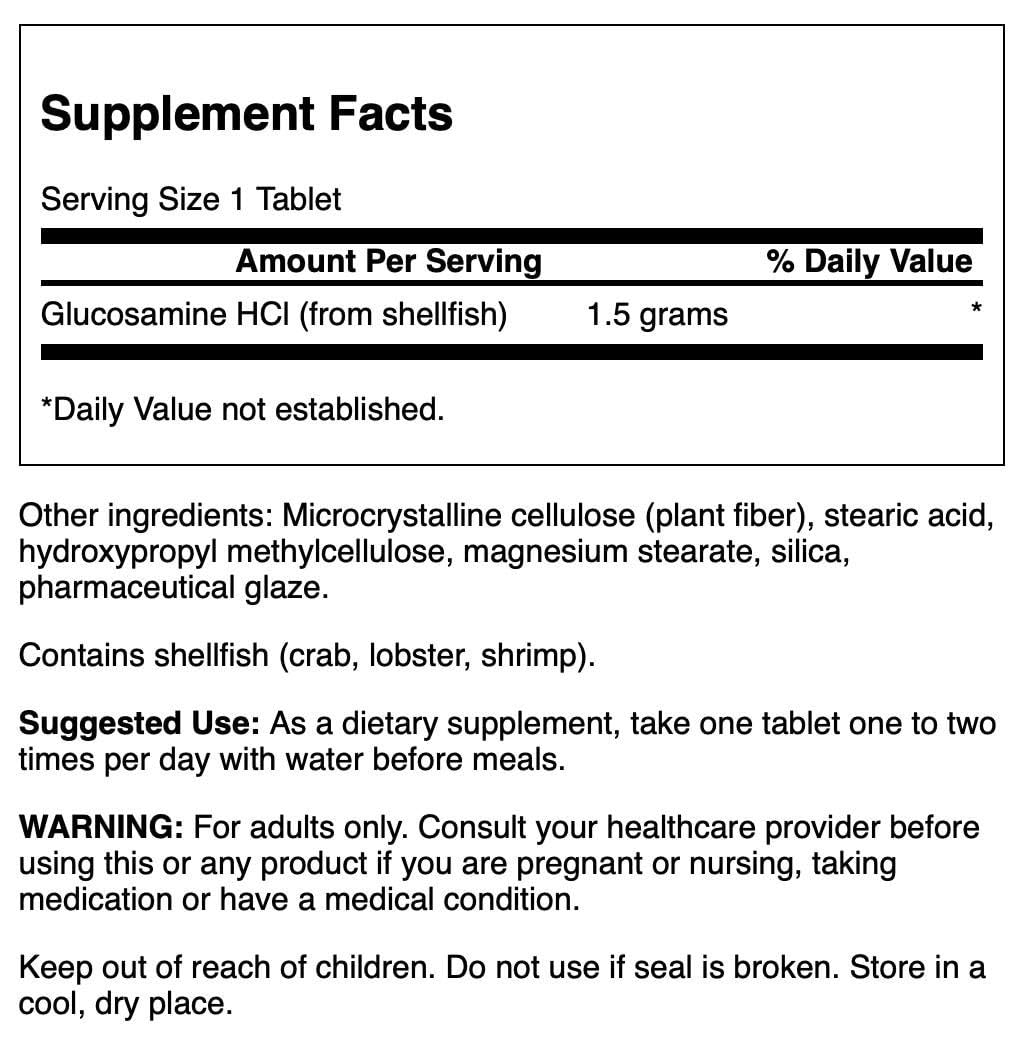 Swanson Glucosamine Hcl 1500 Milligrams 100 Tabs