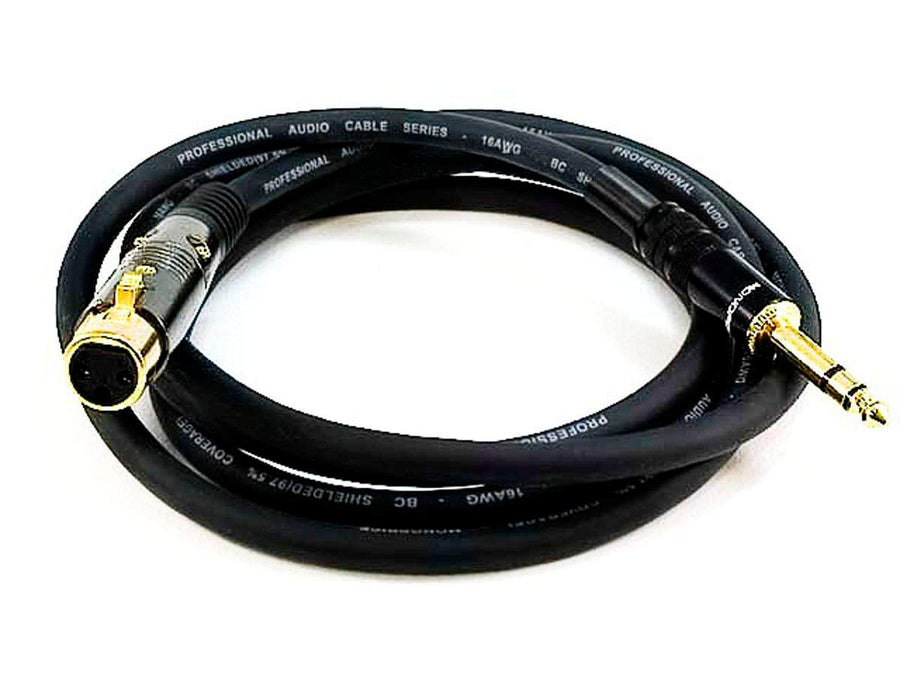 104769 6-Feet Premier Series XLR Female to 1/4-Inch TRS Male 16AWG Cable gold
