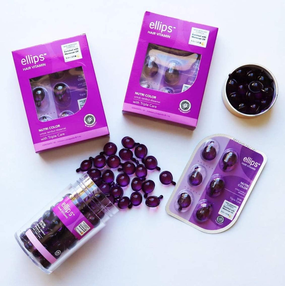 Hair Growth Vitamins with Argan, Macadamia, Avocado Oils - Fortified with Vitamins A, C, E, and Pro Vitamin B5 - Premium Hair Conditioner in Capsule Form (50 Purple Capsules)
