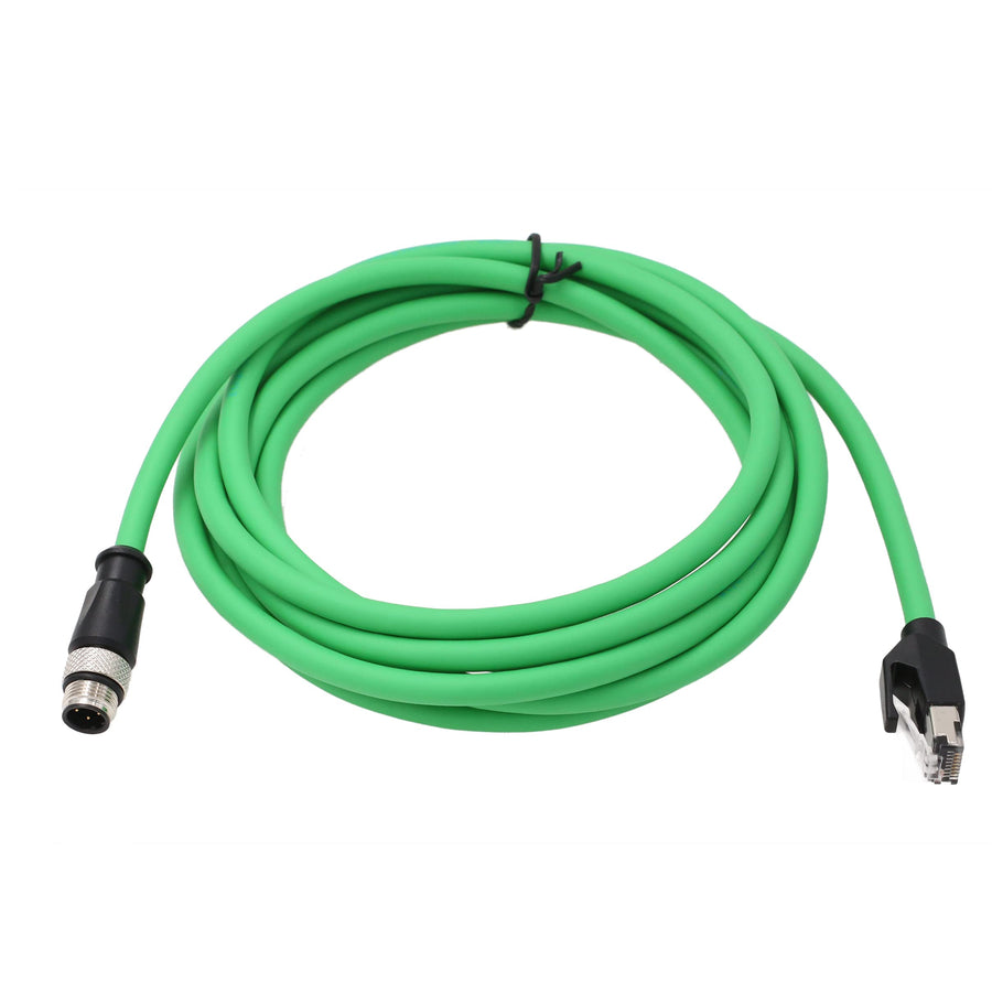 HangTon M12 4 Pin D-Coded Male to RJ45 Ethernet Cat5e N